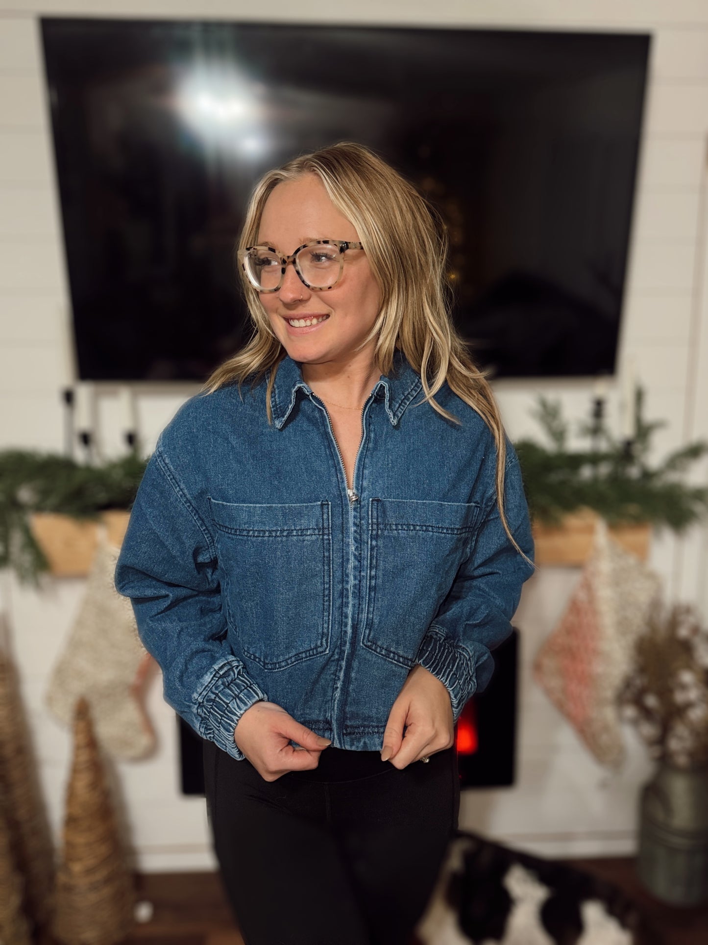 Baby Girl Denim Zip Up Jacket