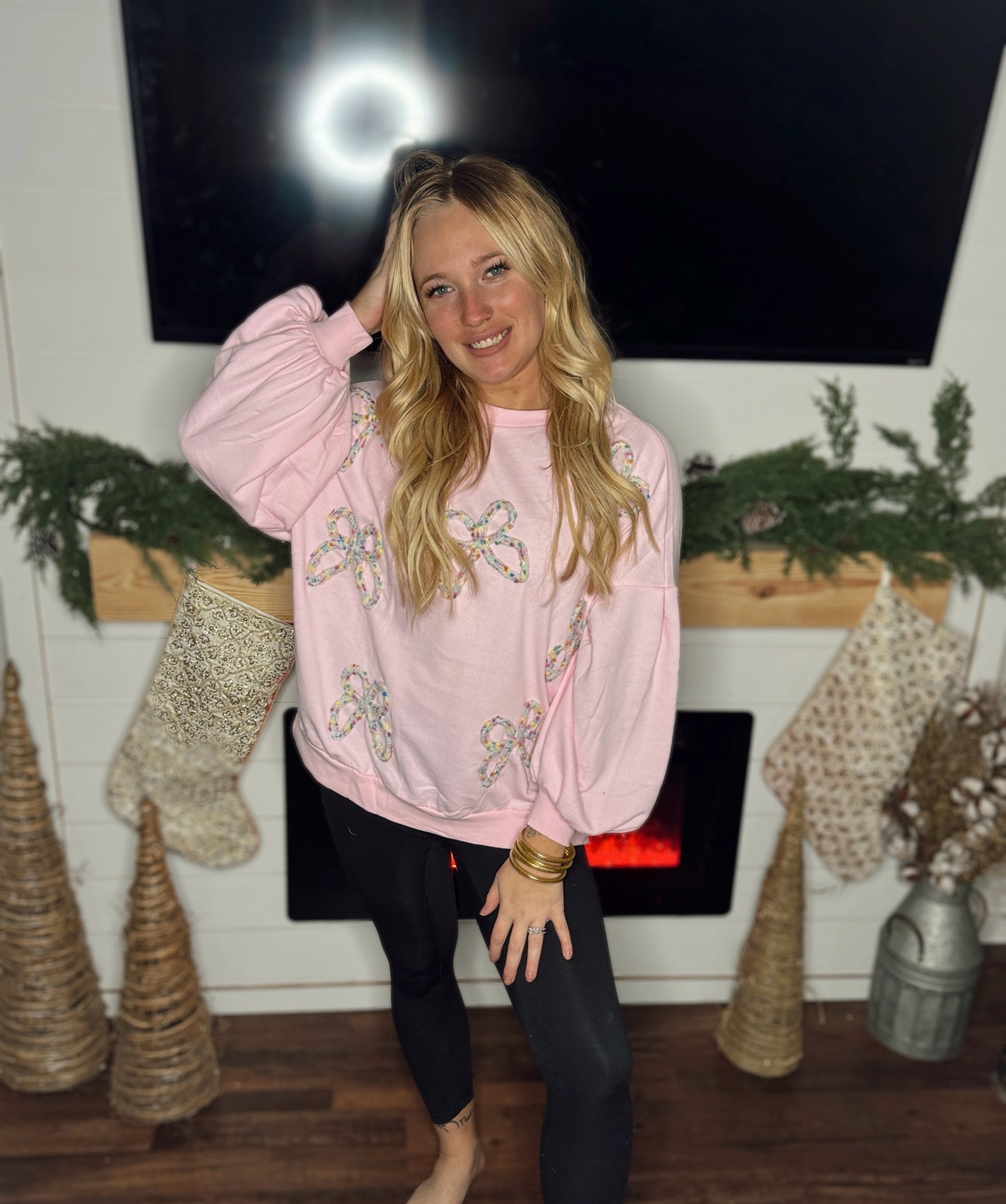 Pretty in Pink Bow Sweater