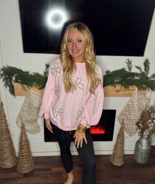 Pretty in Pink Bow Sweater