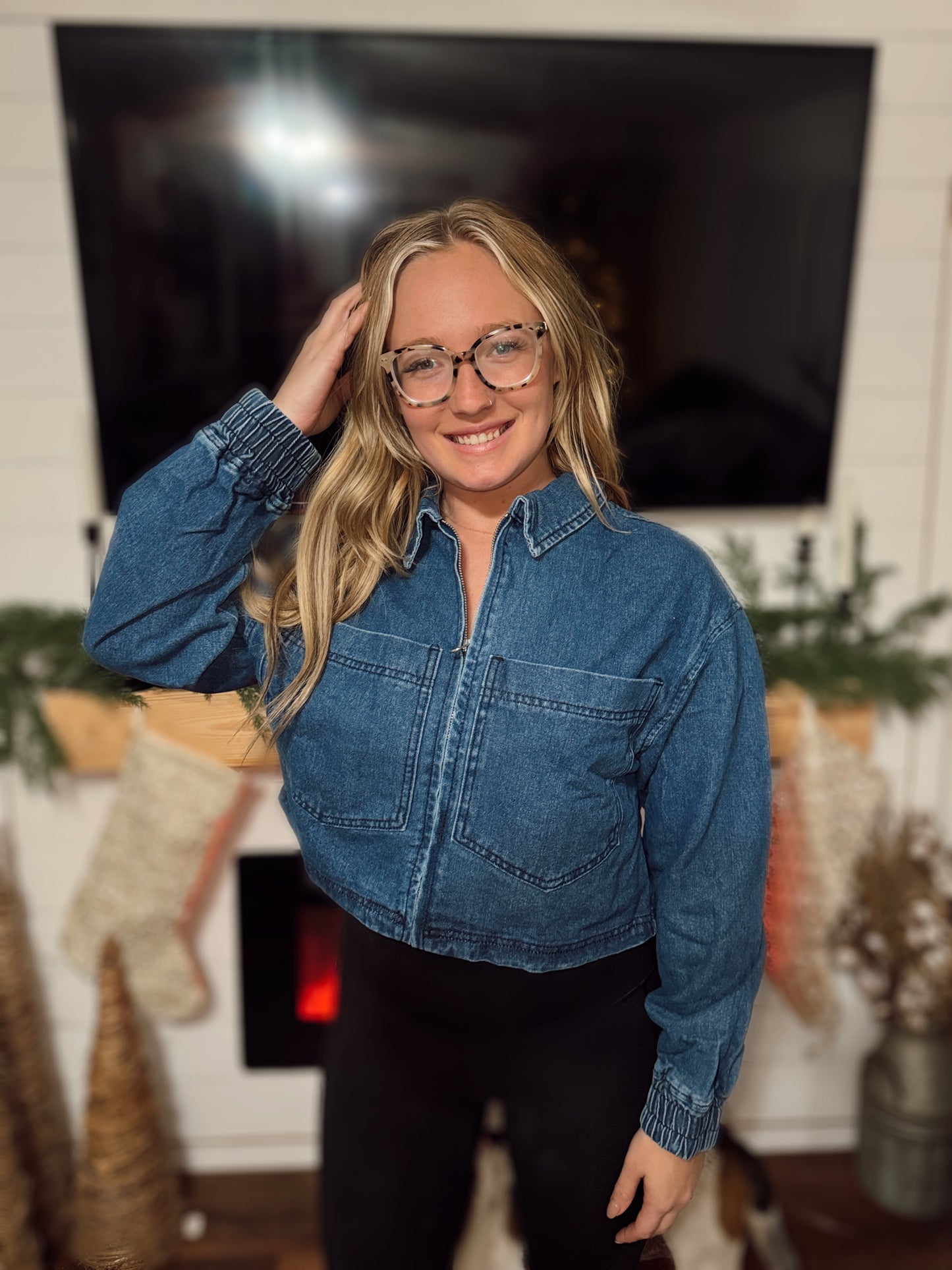 Baby Girl Denim Zip Up Jacket