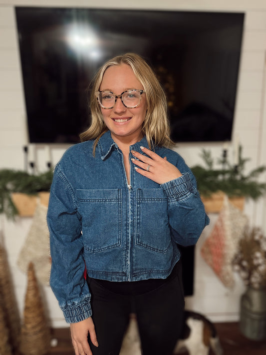 Baby Girl Denim Zip Up Jacket